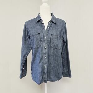 Madewell Classic Chambray Shirt Size S Blue Long Sleeve Button Down Prep Womens